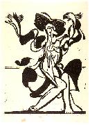 Ernst Ludwig Kirchner Dancing Mary Wigman - Woodcut oil painting artist